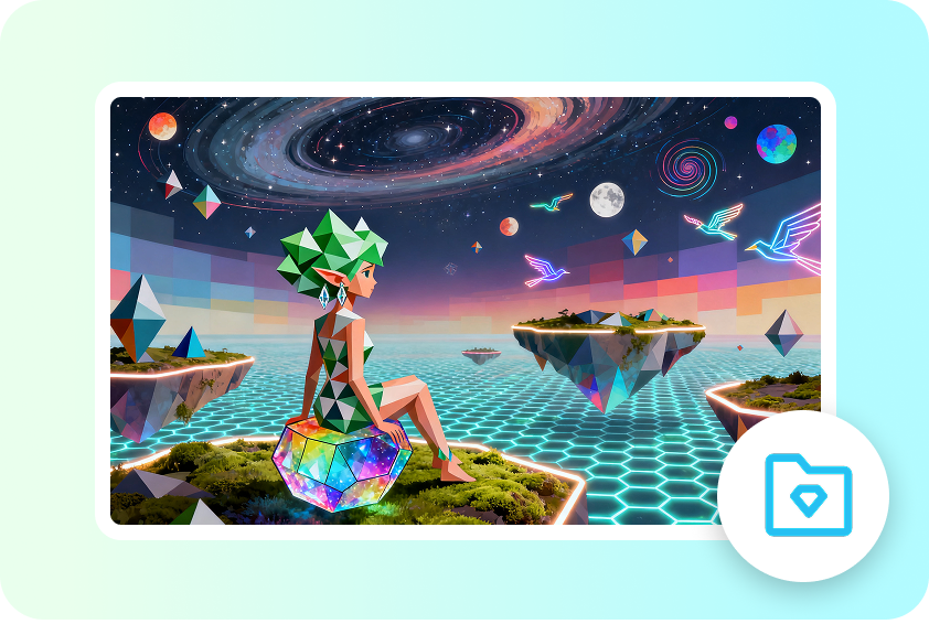 AI turning your idea into a unique wallpaper design.