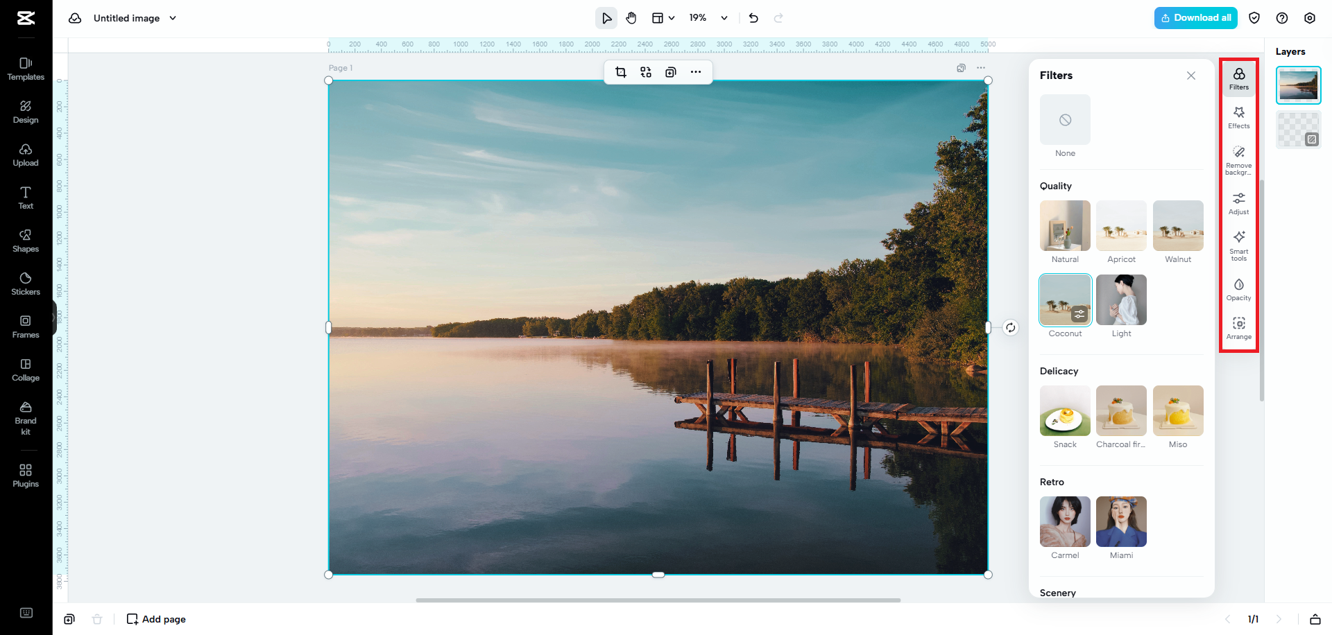 Add filters, effects, adjust color balance and light exposure, etc.