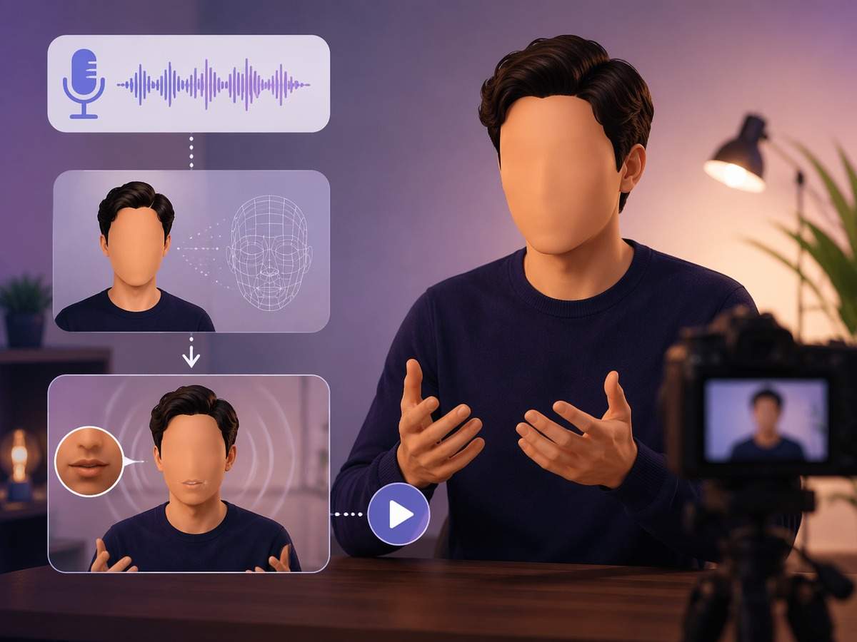 Gesichtsloses Video Lippensynchronisation AI Prompt Cover 2 in 4: 3