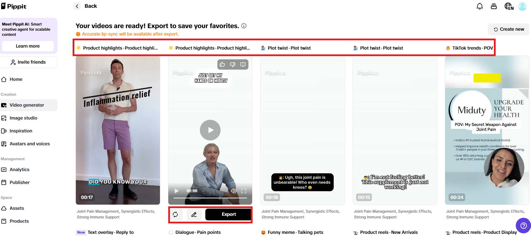 I-preview ang mga video at i-click ang Mabilis na pag-edit