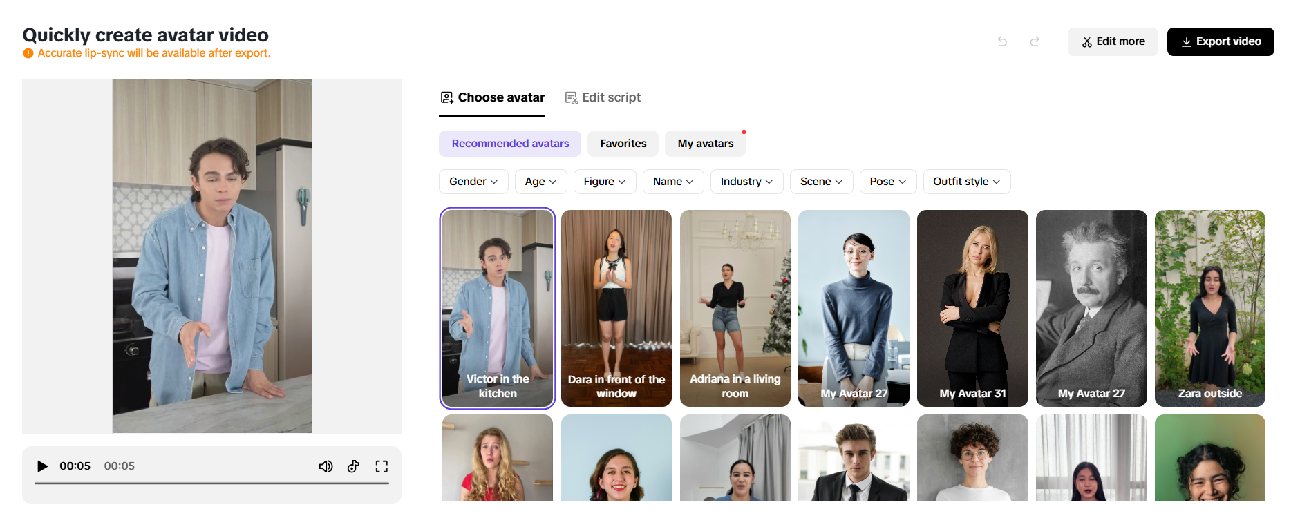 Create branded video avatar