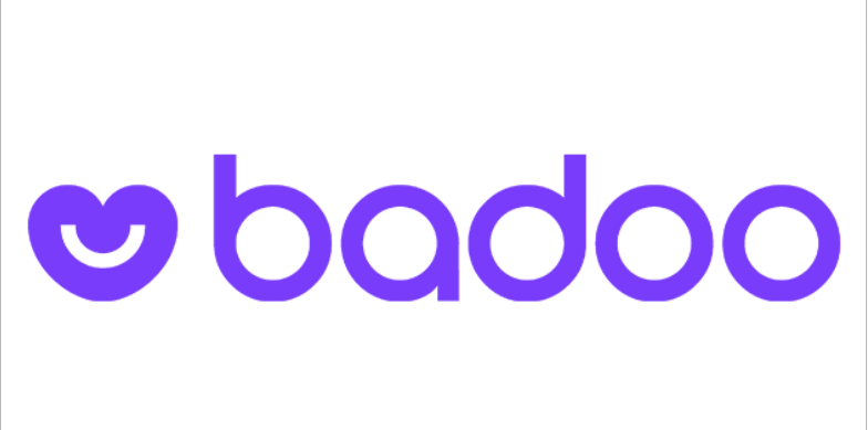 Logotipo de coração do Badoo com sorriso em aplicativo de namoro.