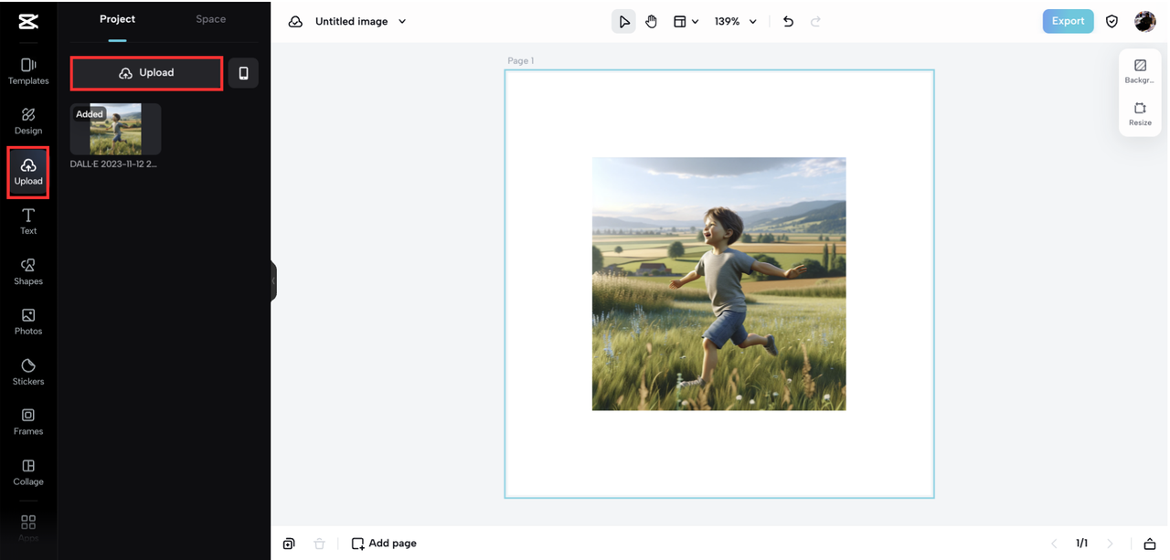 upload your PNG file