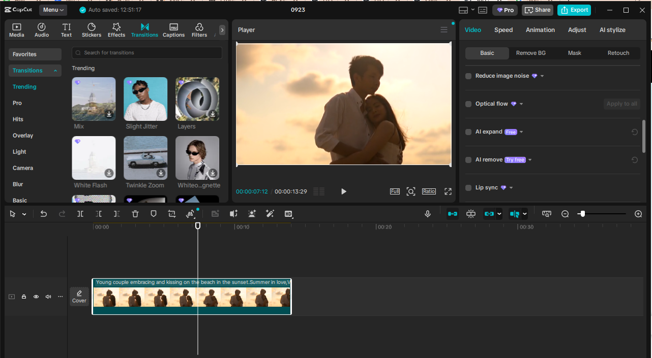 Interface of CapCut desktop video editor - a perfect AI video generator