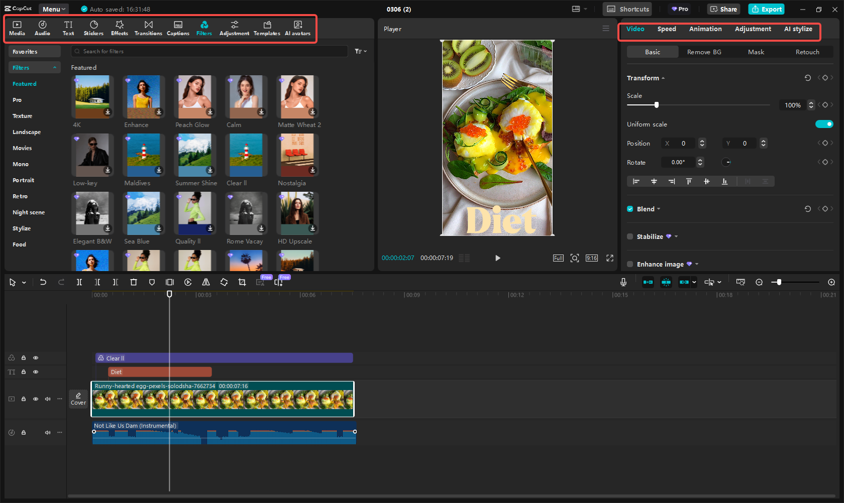 Customize the Reel/Story