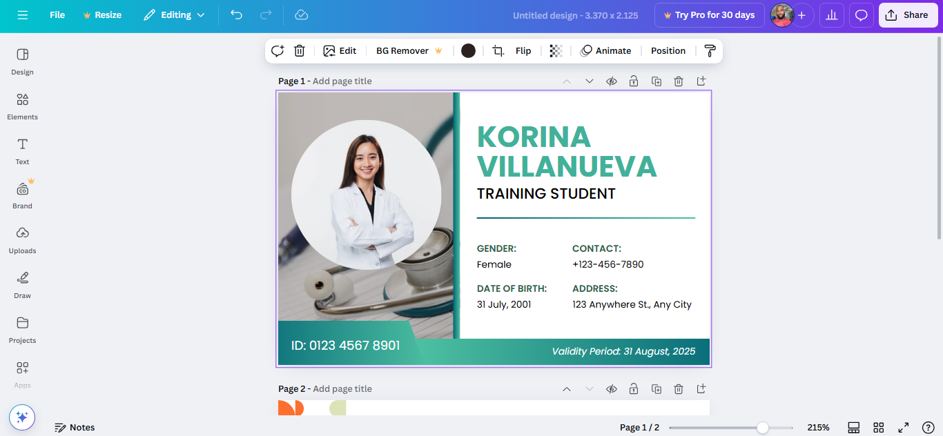 identity card creator