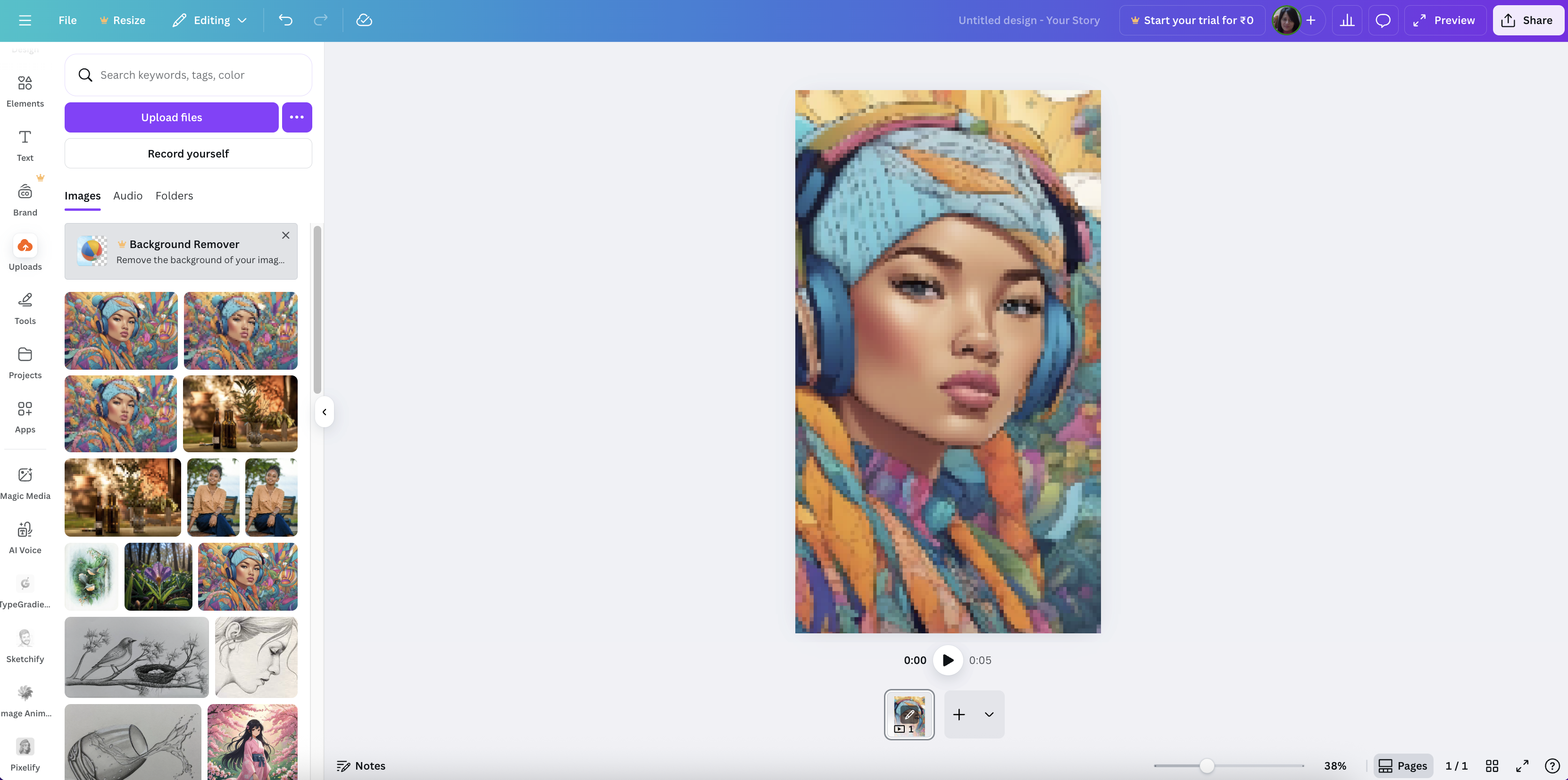 Canva background pixel art
