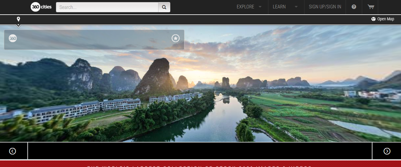 Interfață de 360 de orașe - un vizualizator de imagini de 360 de grade