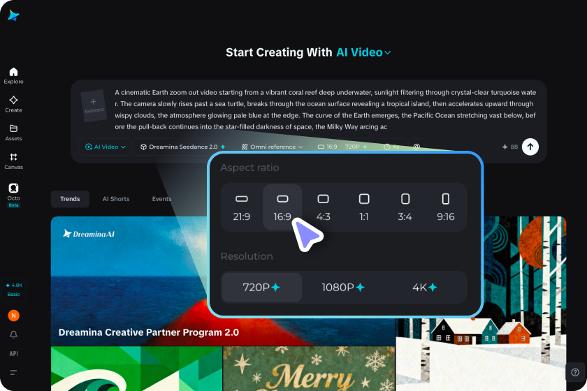 Choose Seedance 2.5 and adjust settings