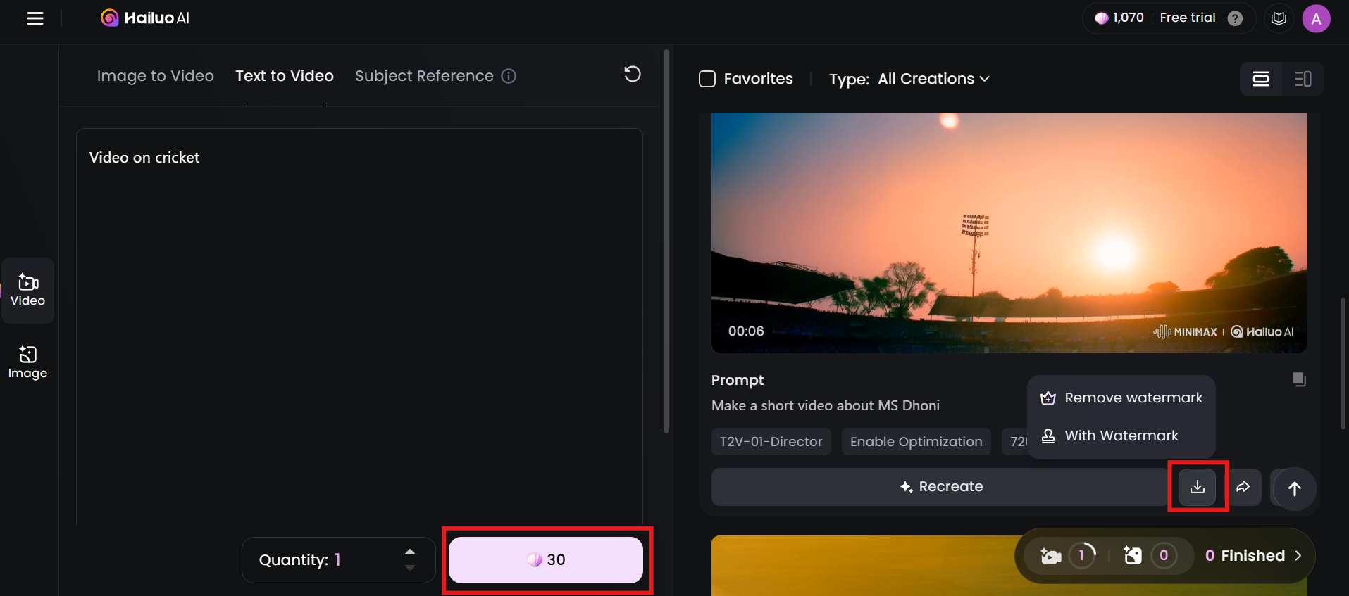 Generar y descargar el video
