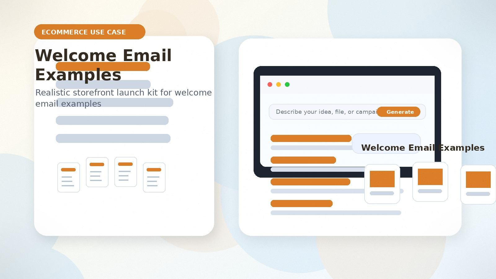 Welcome Email Examples realistic ecommerce use case visual for welcome email examples