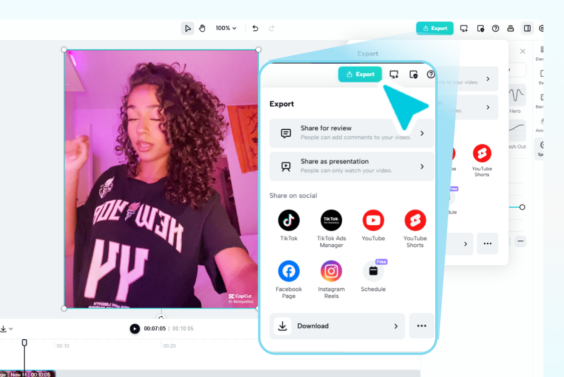 Save and publish your slow-mo