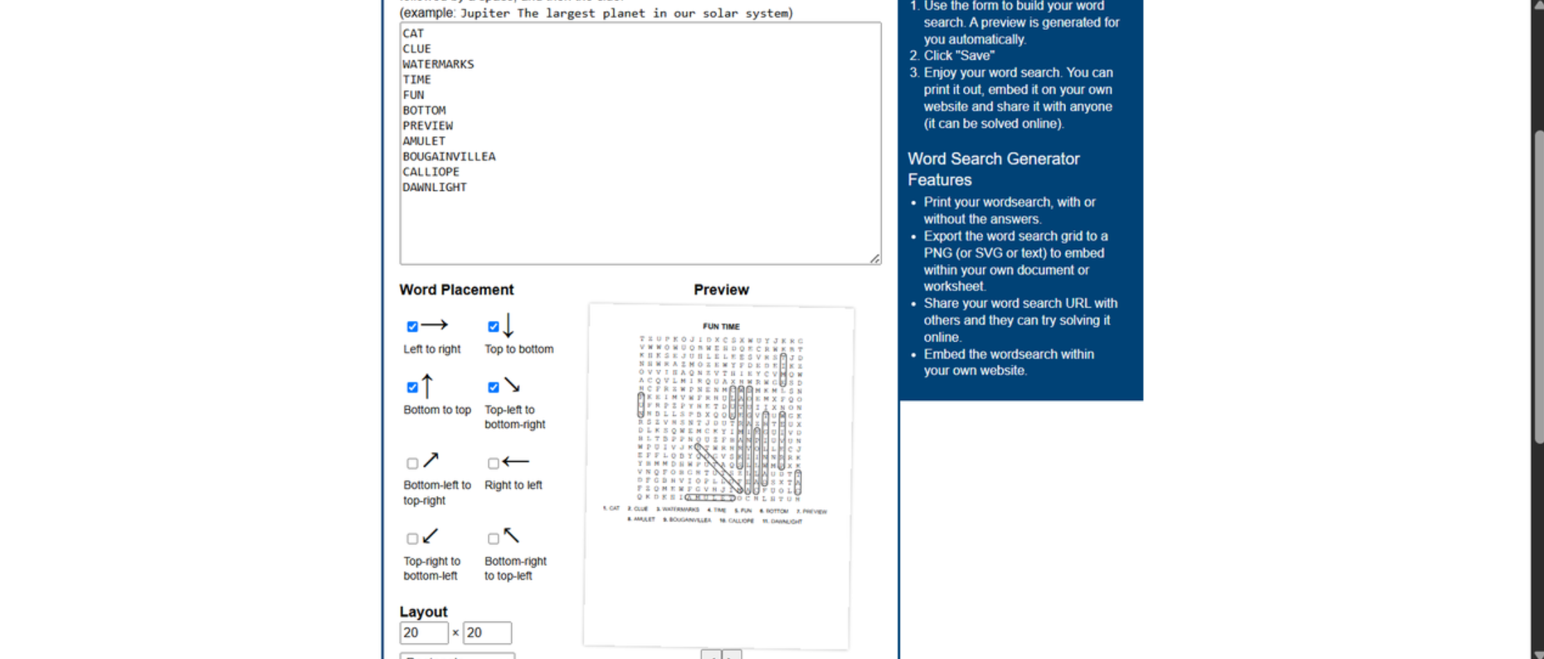 Word Search Labs