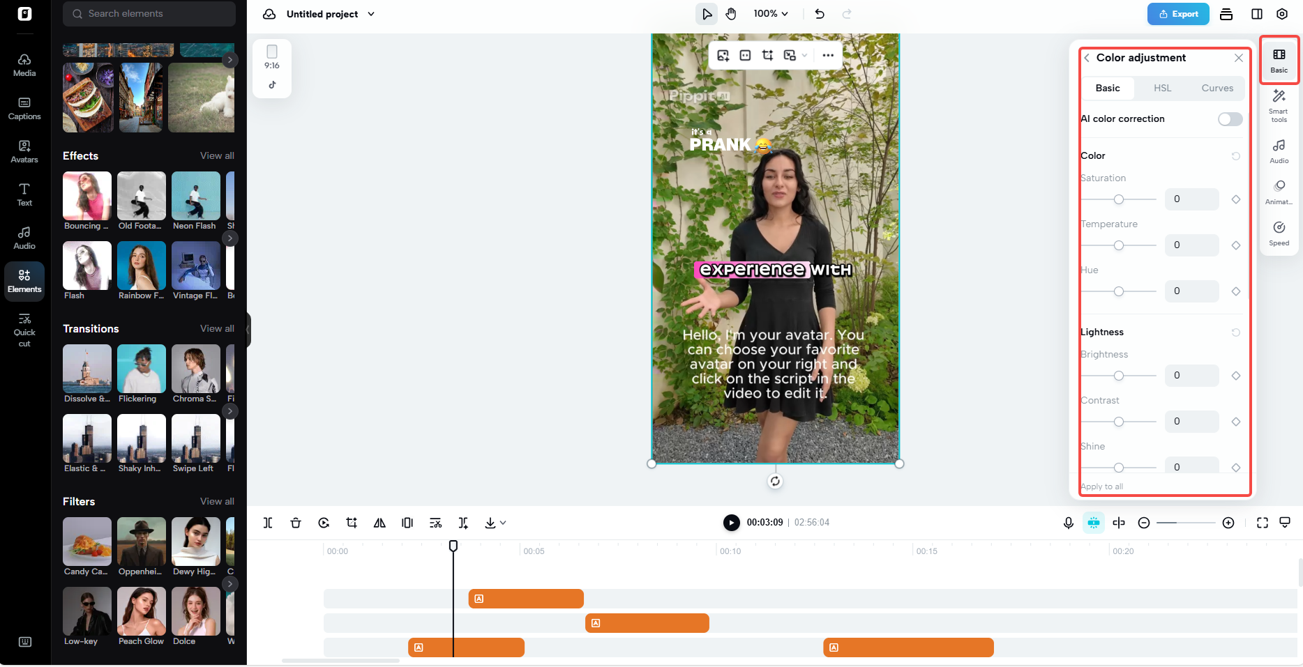 Pippit AI color correction