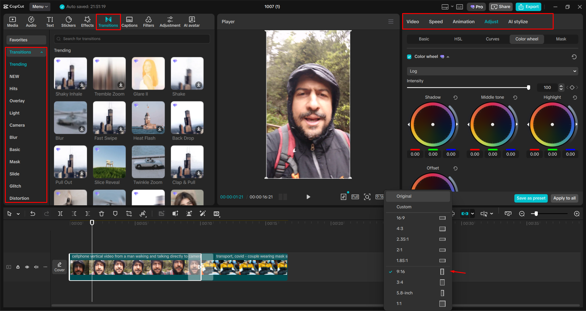 Editing the Instagram Reel with the CapCut desktop video editor