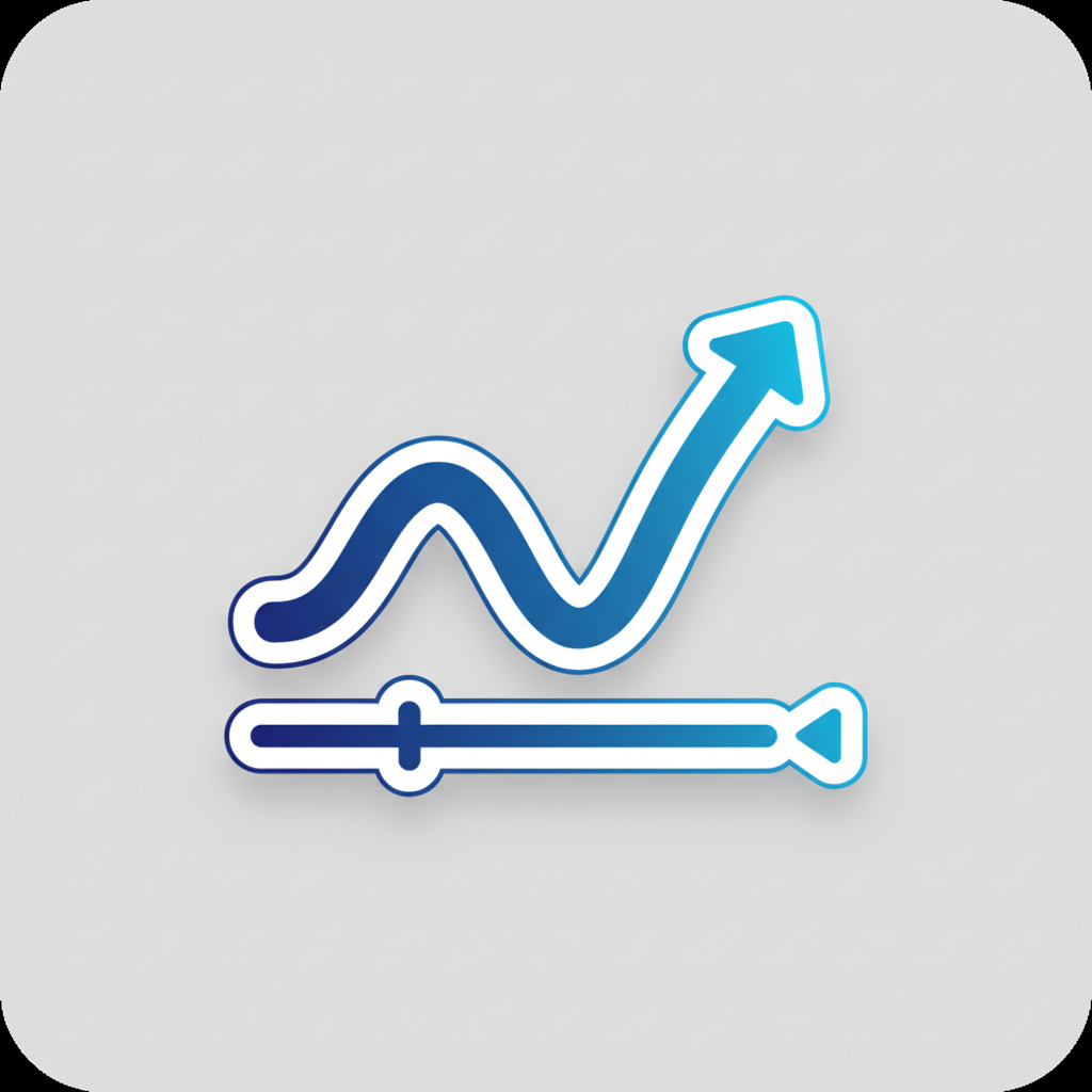 Minimal glyph of a motion curve/timeline representing cinematic motion presets.
