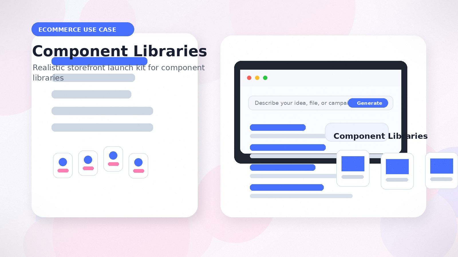 Component Libraries realistic ecommerce use case visual for component libraries