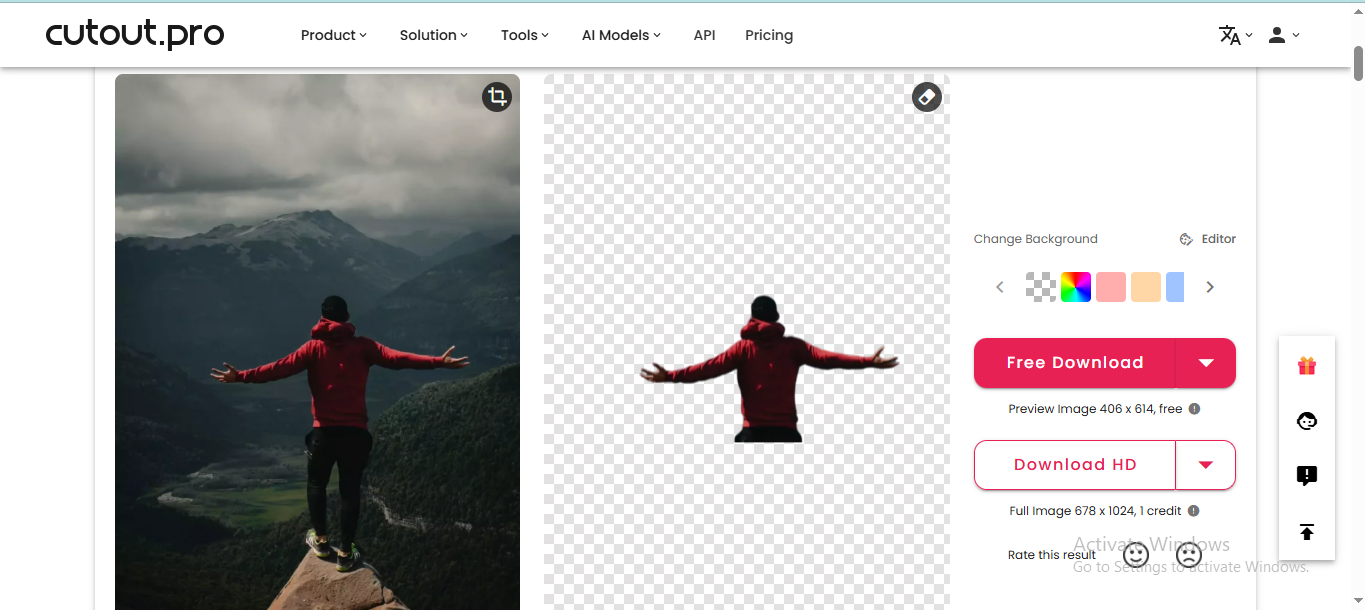 Removing or editing the background to Cutout Pro