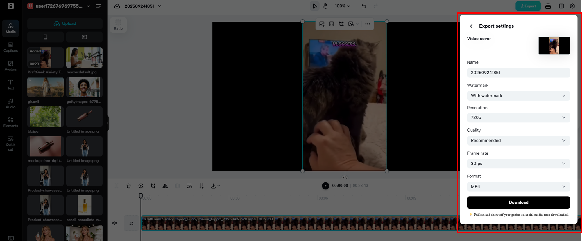 Seamless export and share