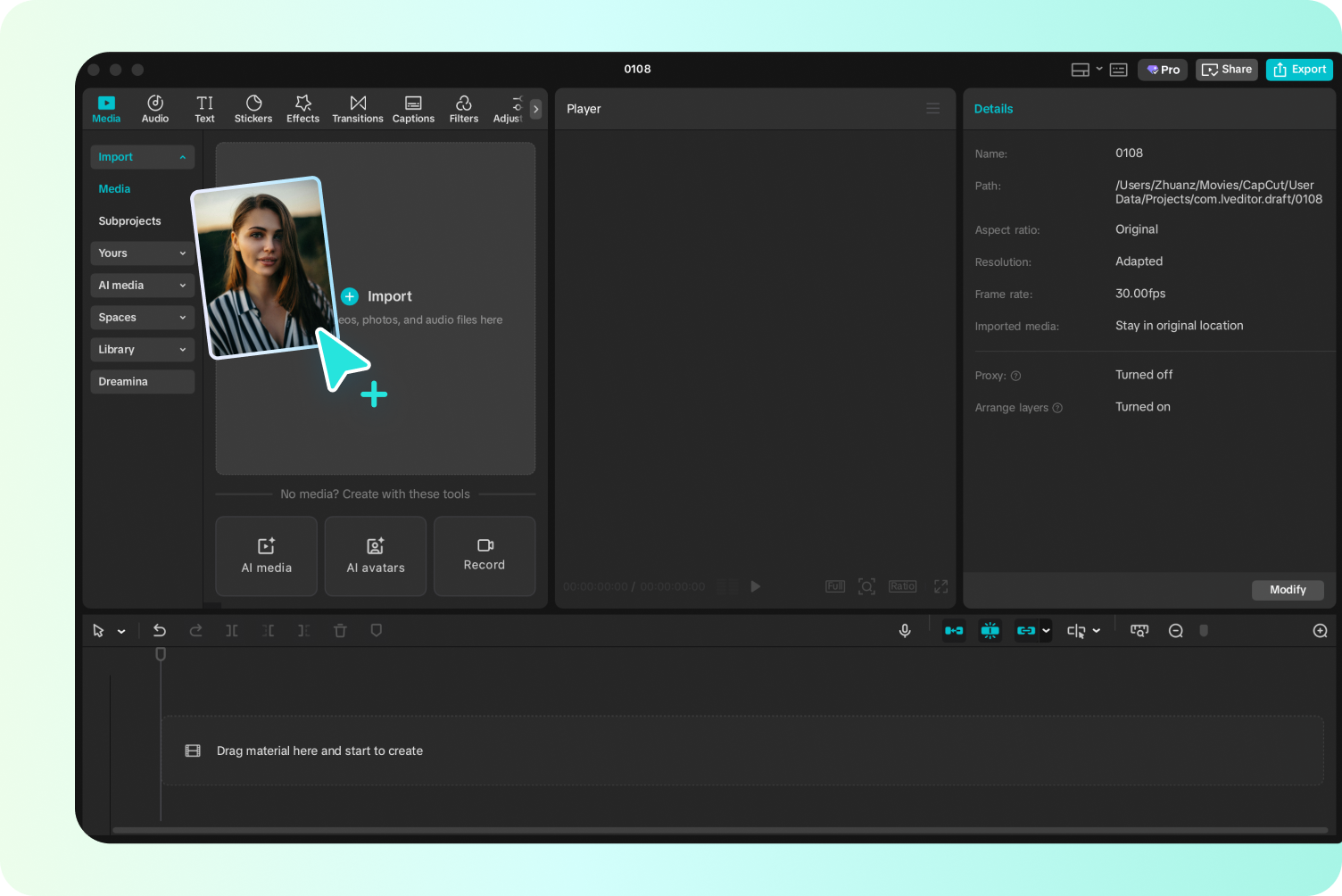 Upload your image to the CapCut desktop video editor 