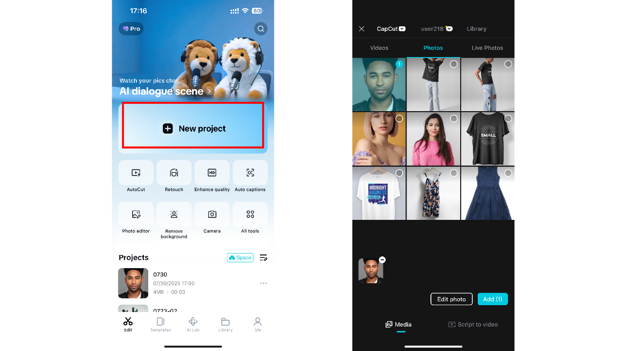 Envie sua foto de retrato 2D