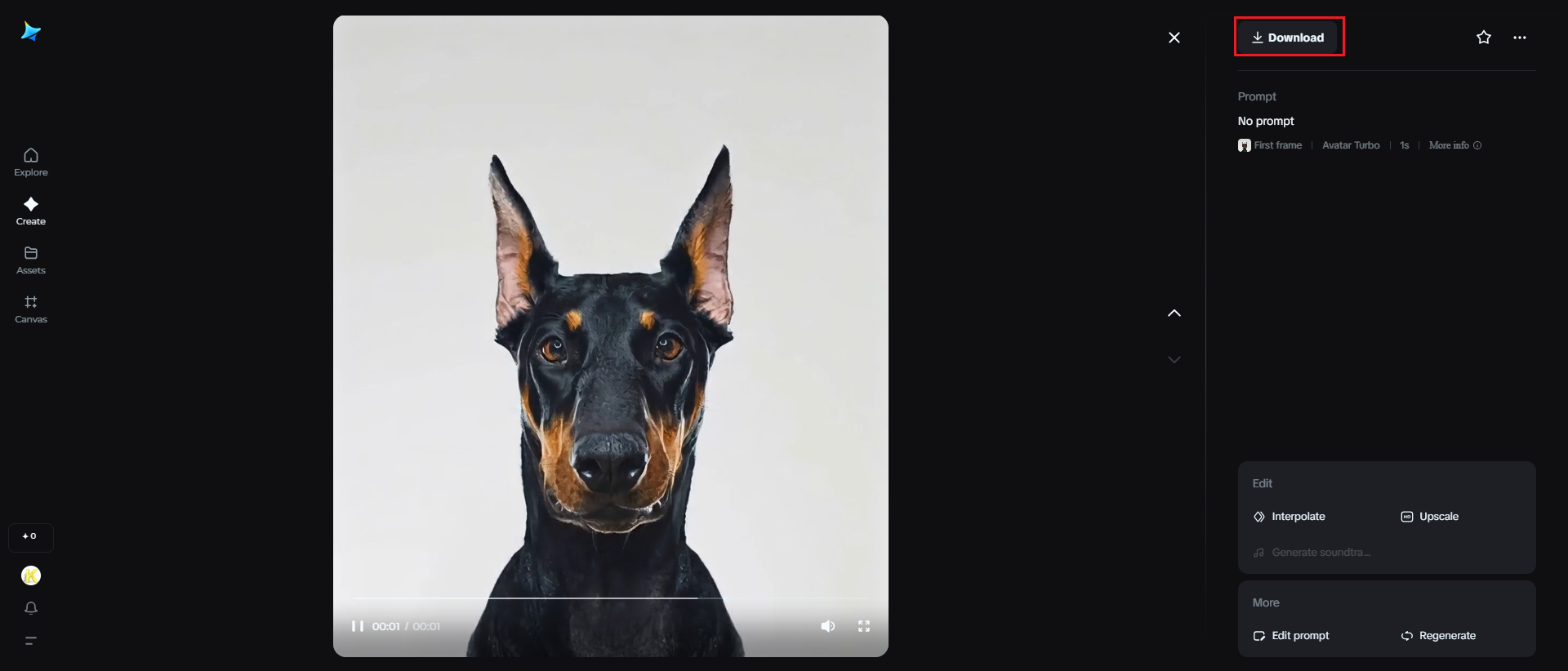 Download your talking pet video