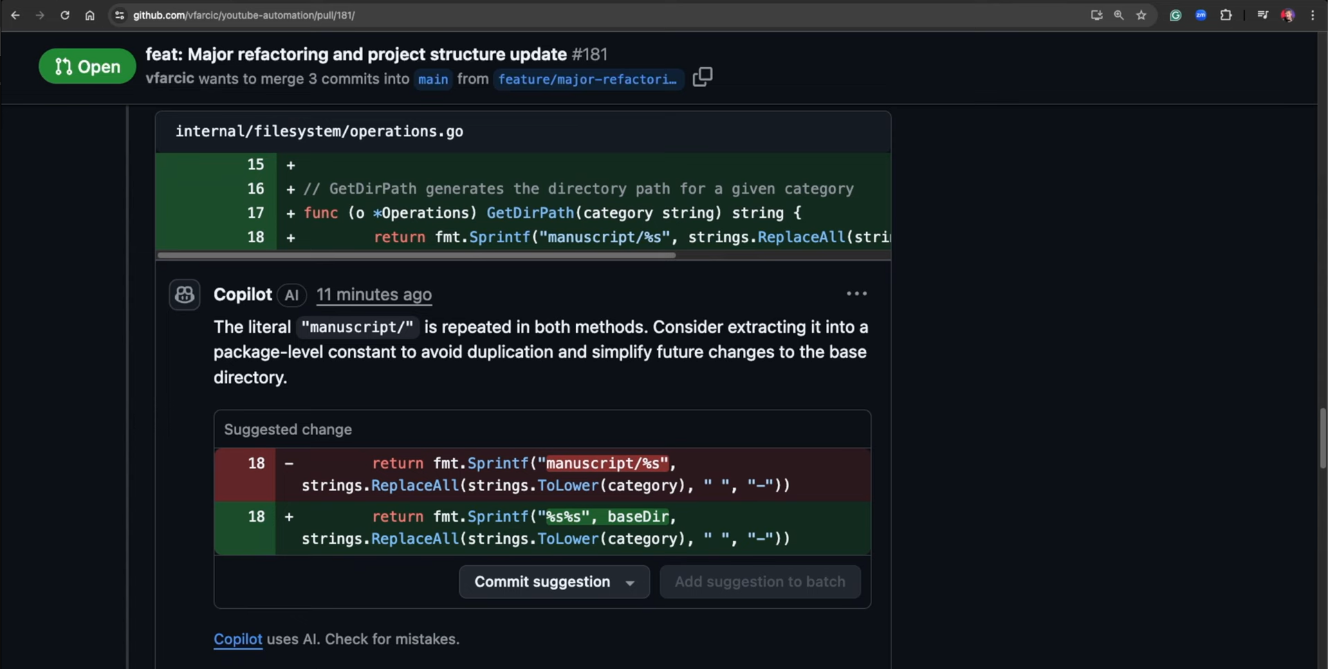 Interface of GitHib Copilot - a perfect tool for AI coding