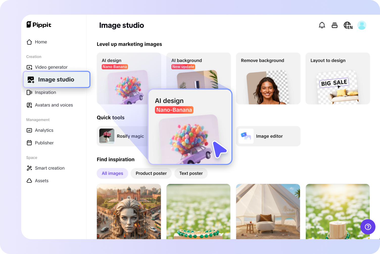 Step 1: Access the AI design tool