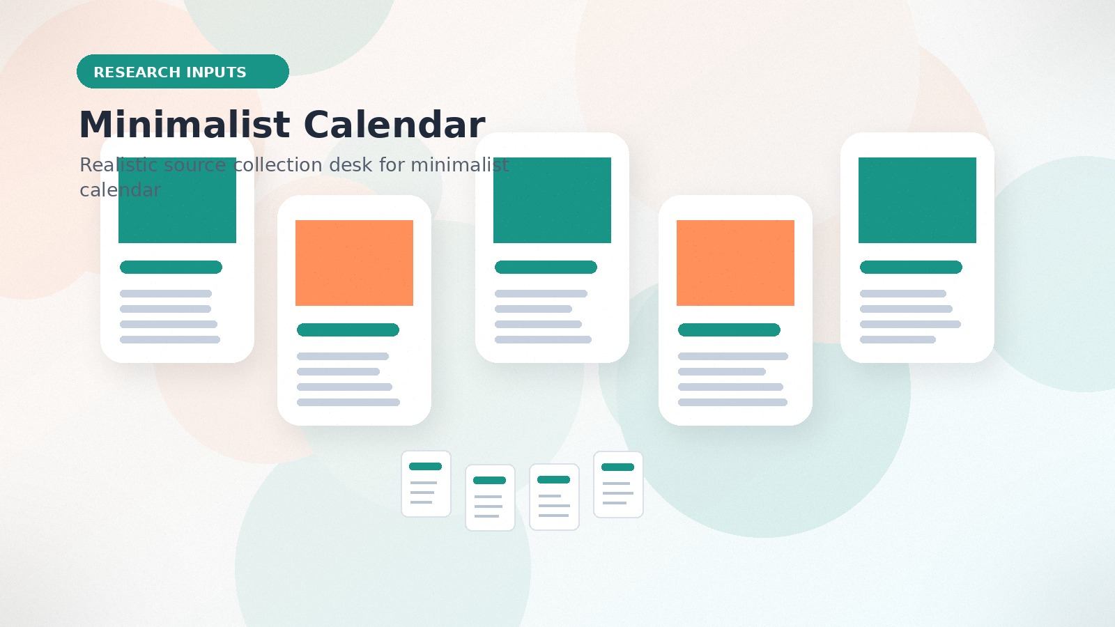 Minimalist Calendar realistic research inputs visual for minimalist calendar