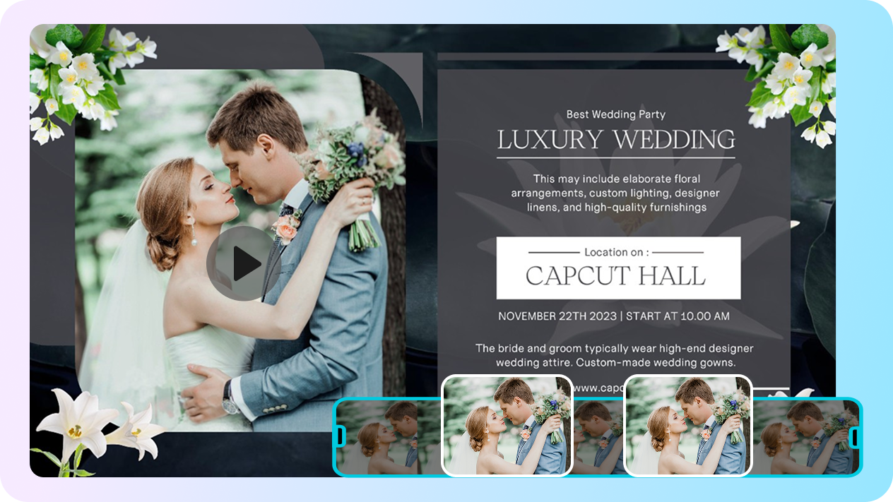 Create invitations with the intuitive video editor