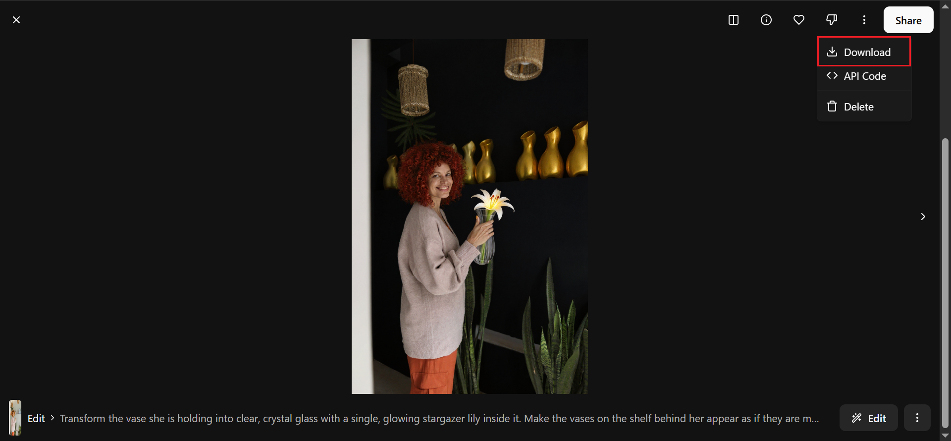 Download your edited photo