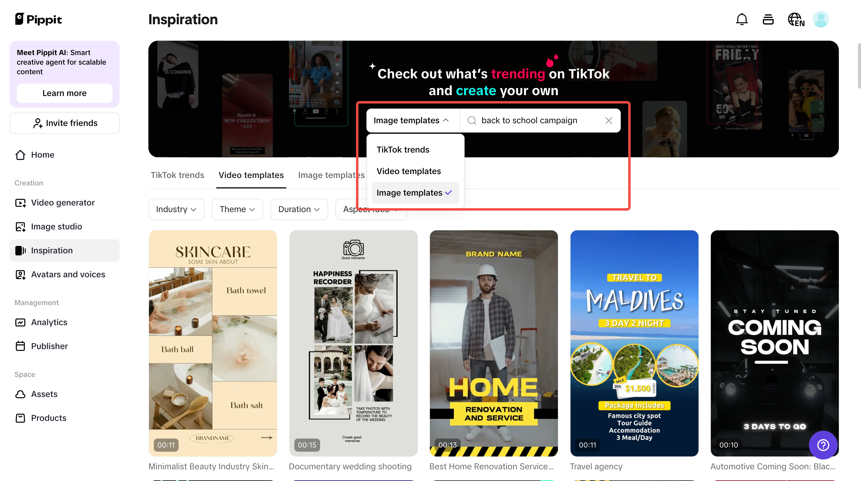 Explore "Inspiration" section