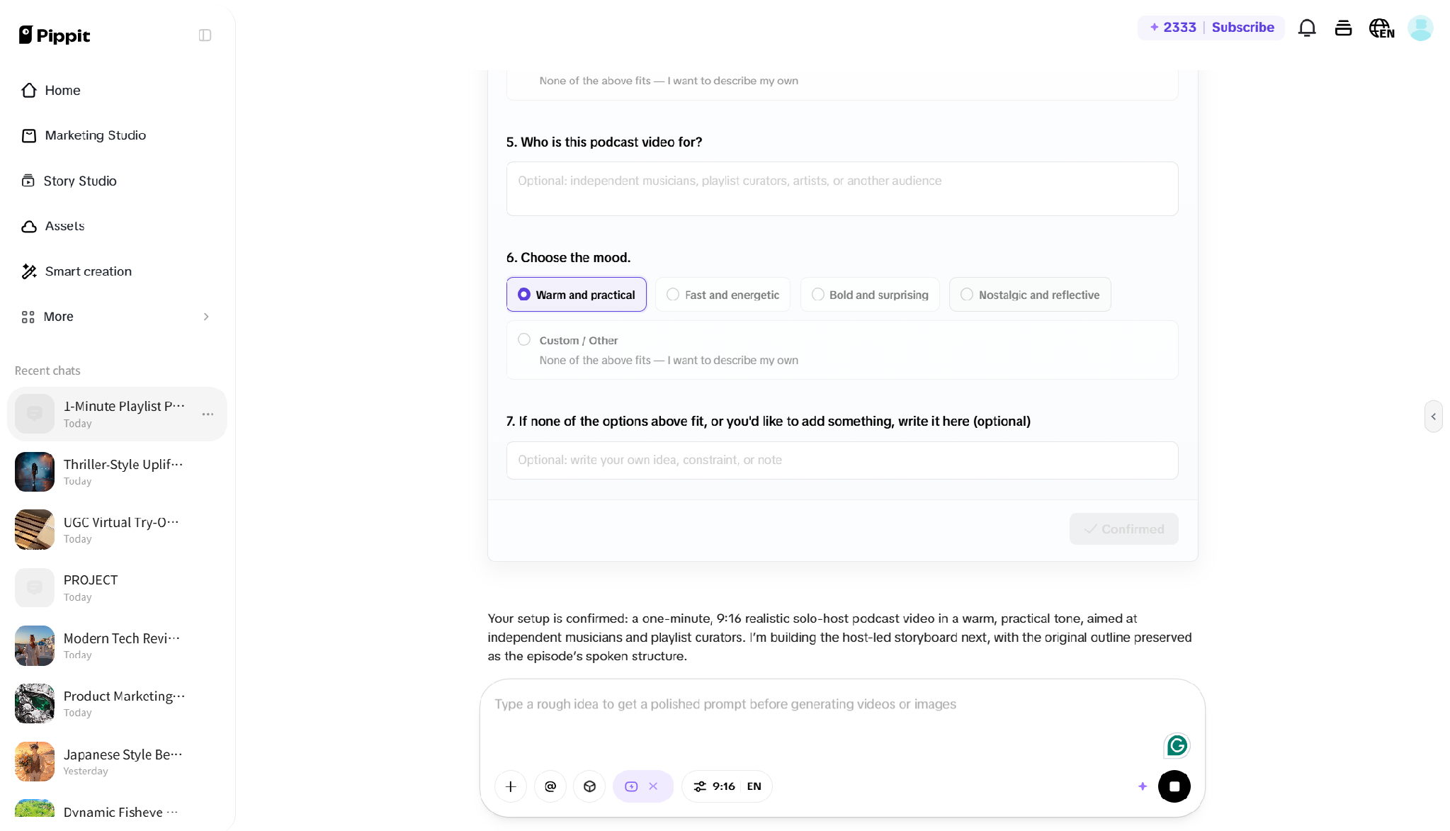 Answer the setup questions