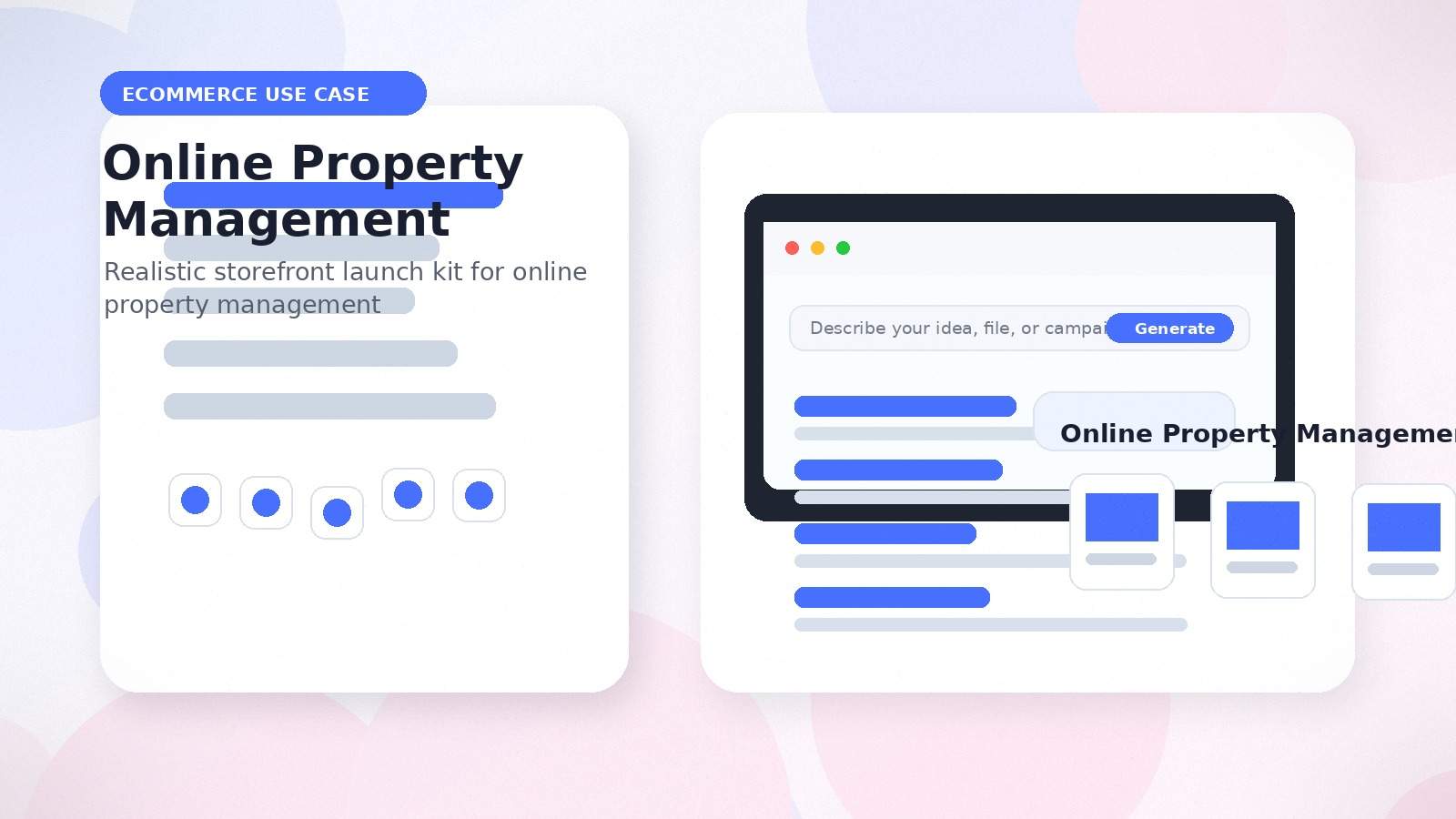 Online Property Management realistic ecommerce use case visual for online property management