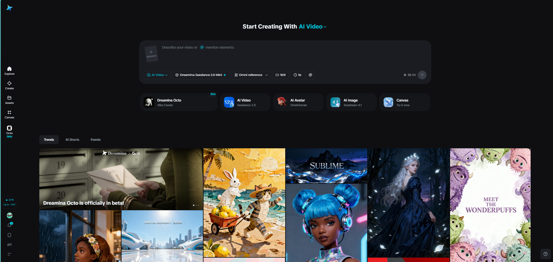 Dreamina Video Generator Homepage