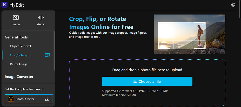 Interface of MyEdit - a user-friendly online voice changer