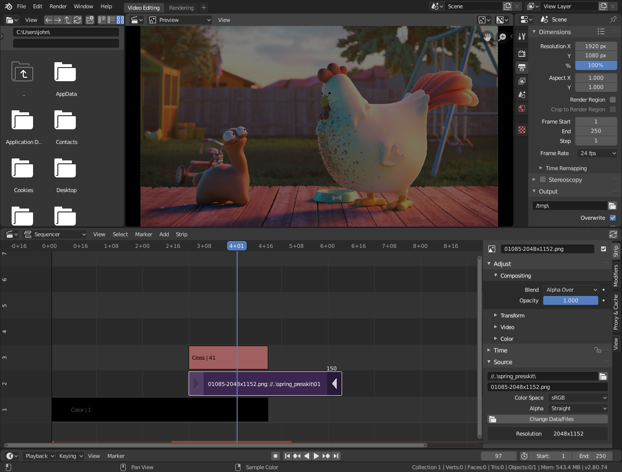 Interface of Blender - an easy to use and the best video editor on Reddit