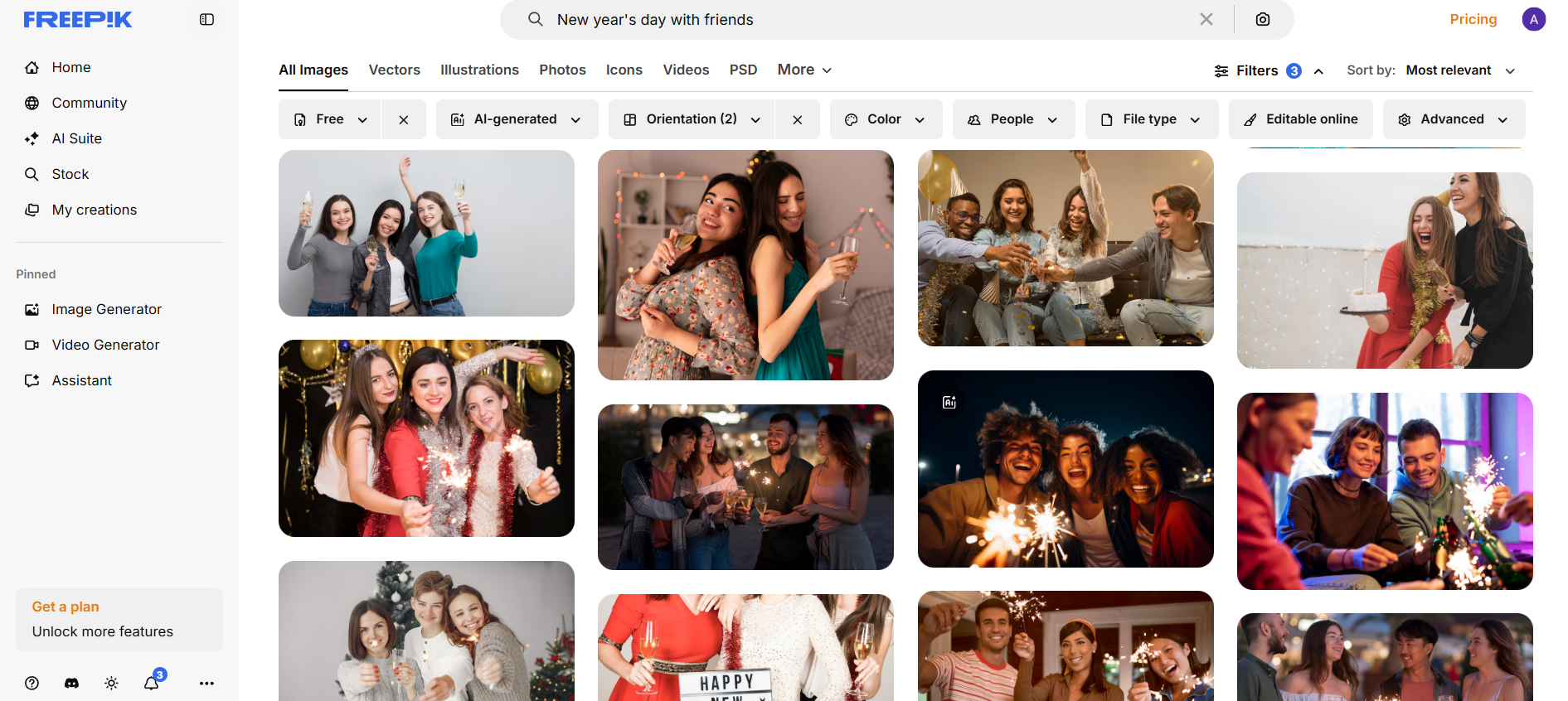 Freepik nyårsresurser
