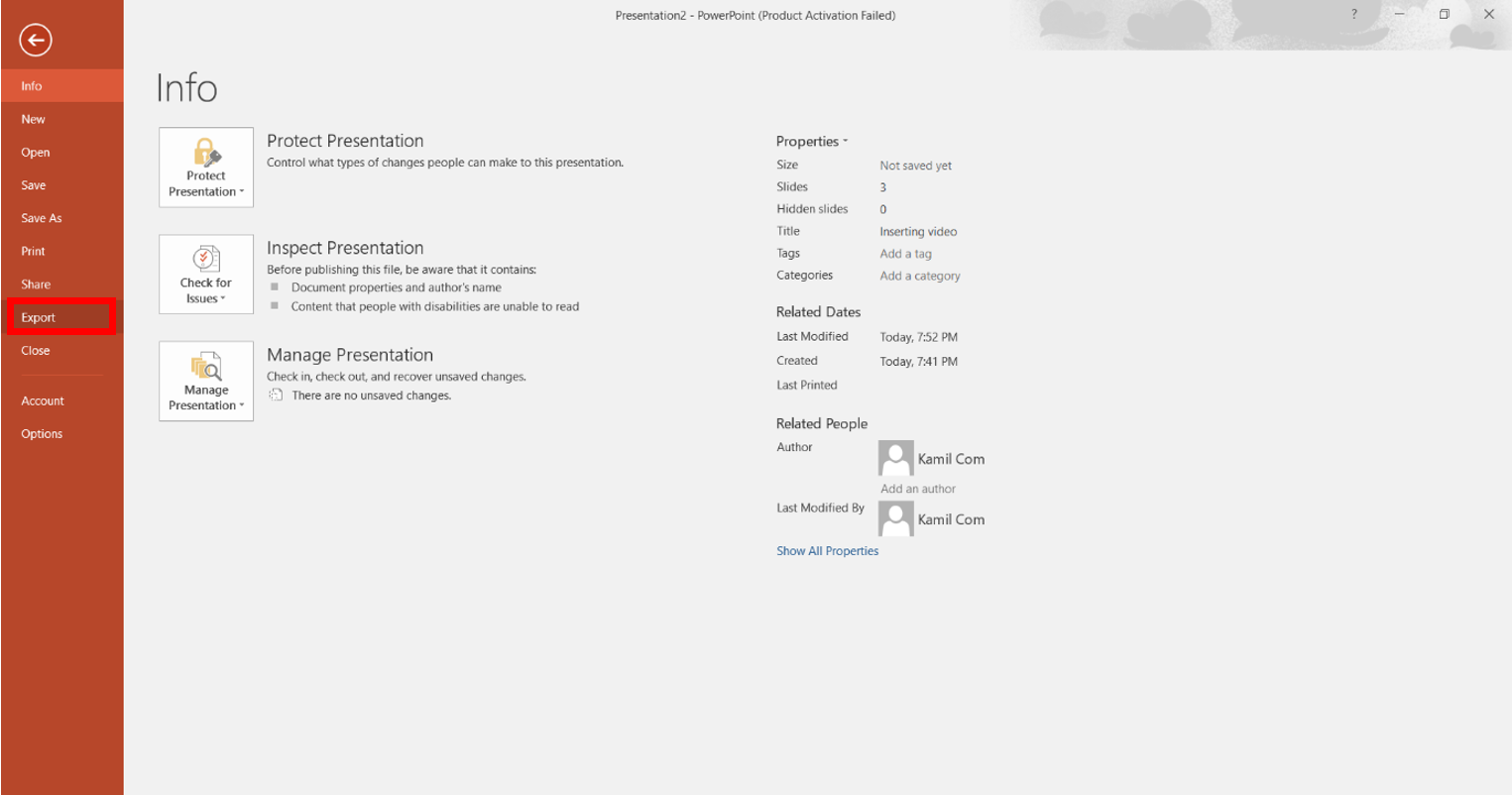 Haz clic en la opción \"Exportar\"