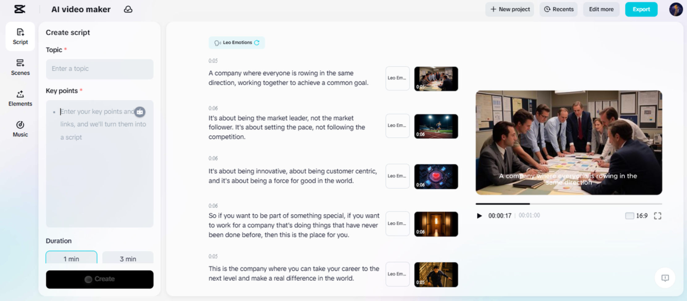 Interfaz del CapCut editor de vídeo de escritorio
