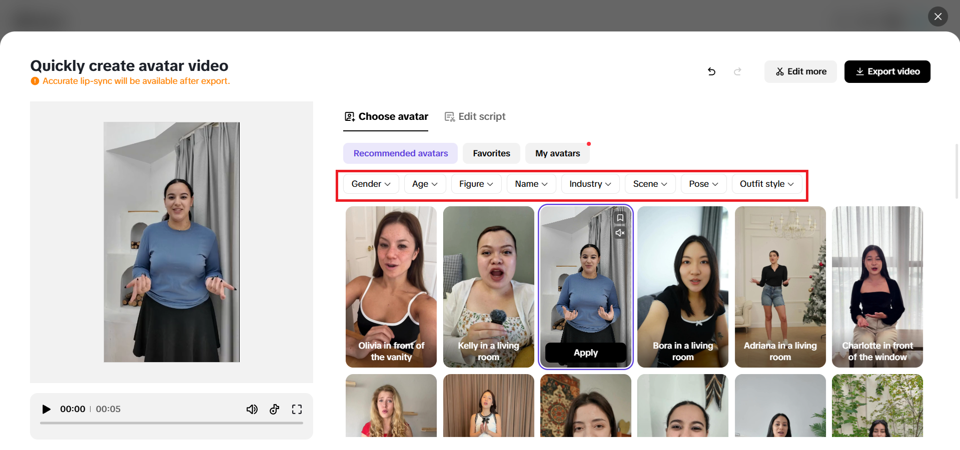 Customizable avatars