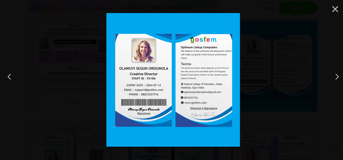 Online identity card maker