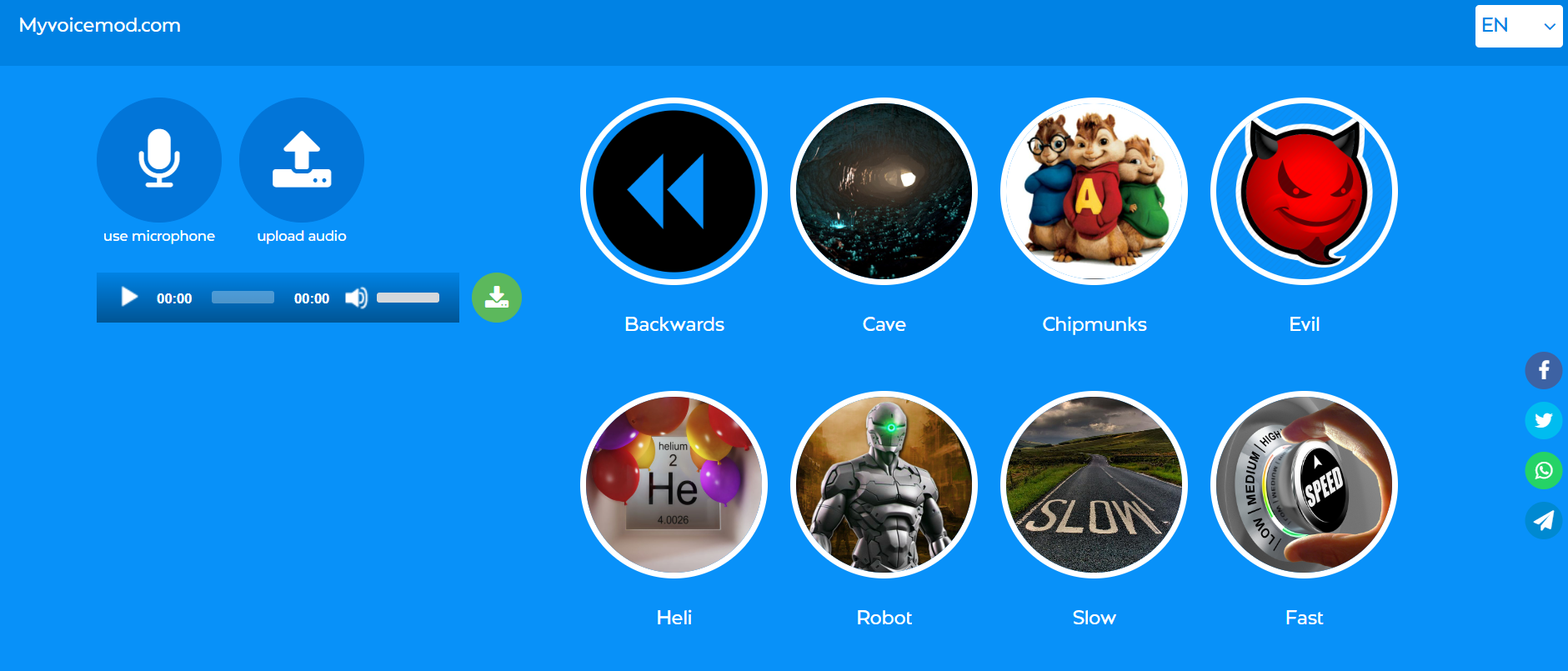 Myvoicemod.com's voice changer