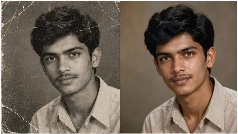 Old Photo to New Photo AI Prompt example 2