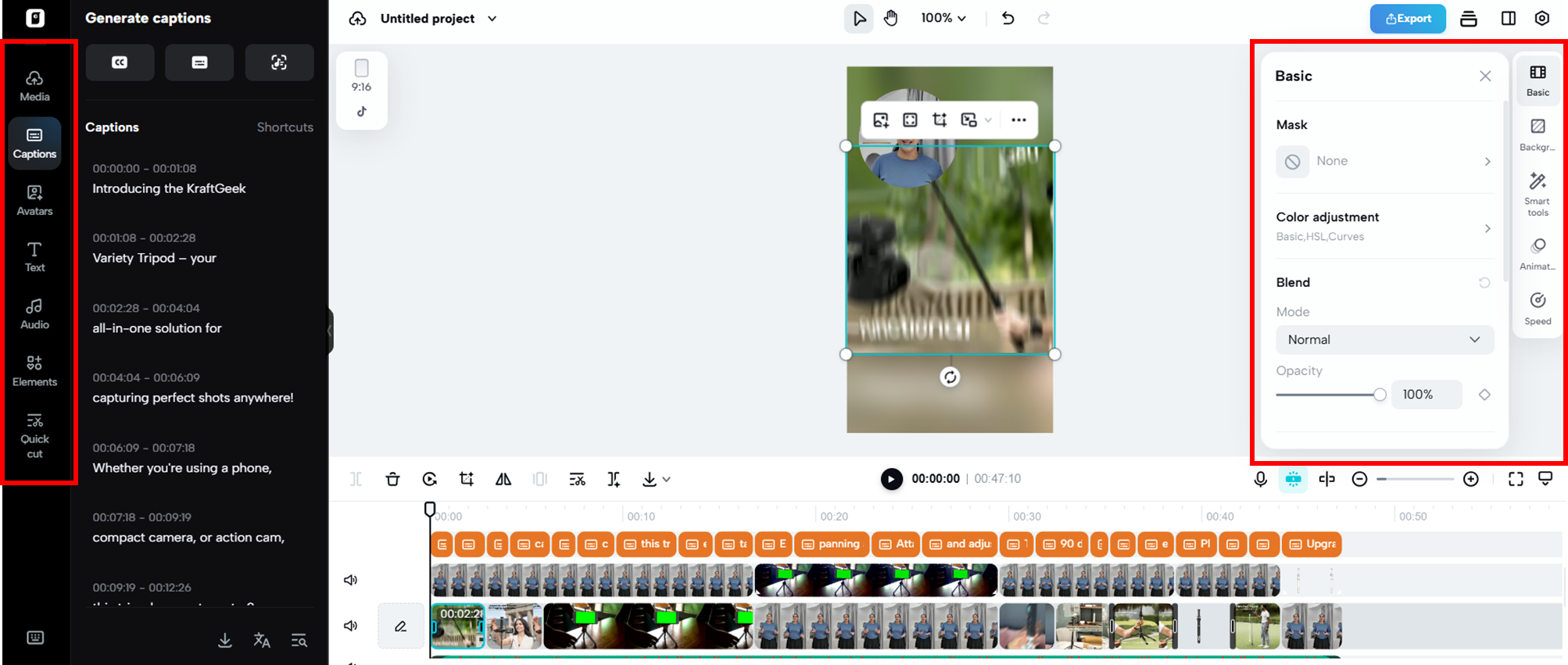 Mga kasangkapan sa pag-edit ng video