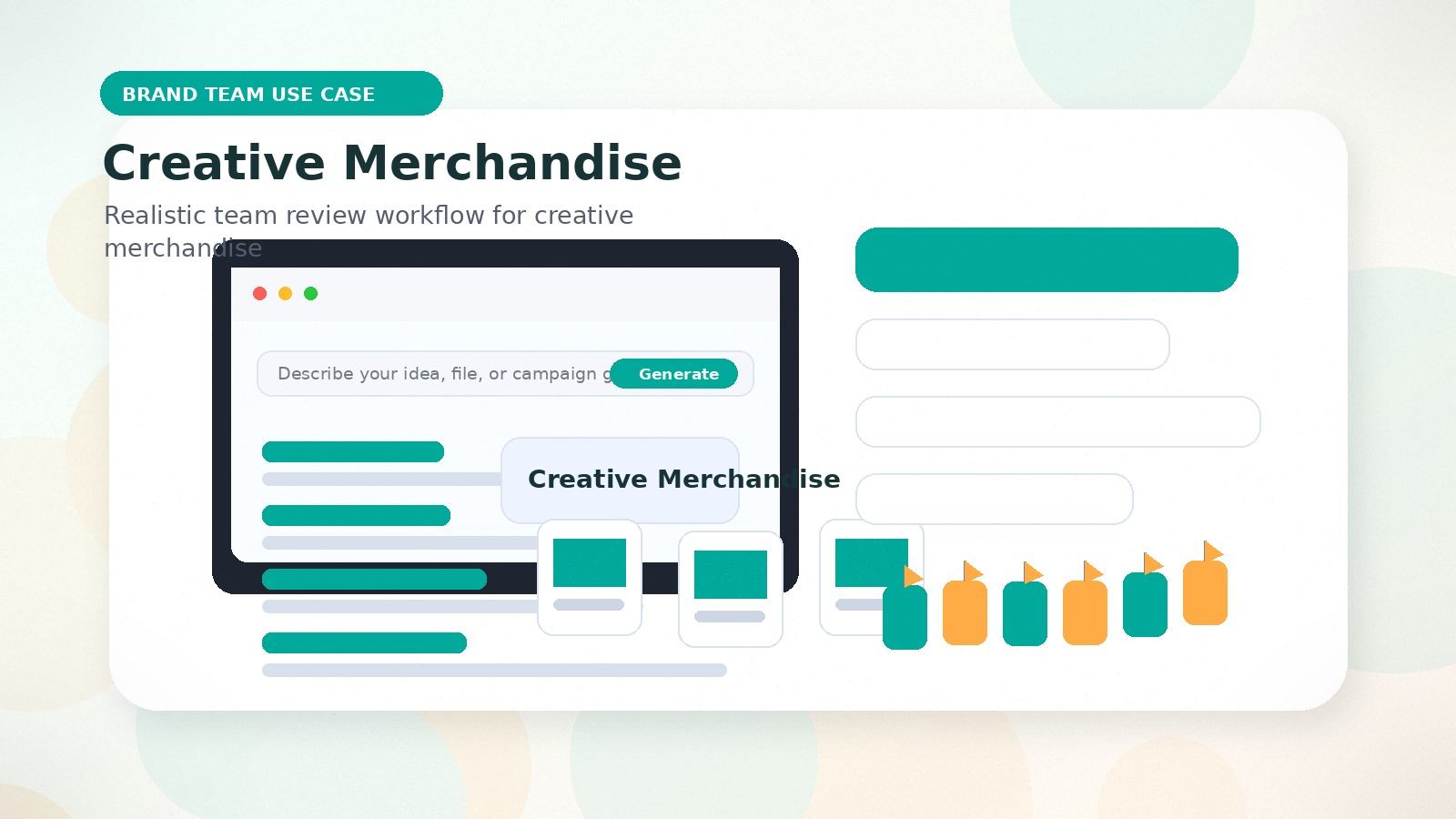 Creative Merchandise realistic brand team use case visual for creative merchandise
