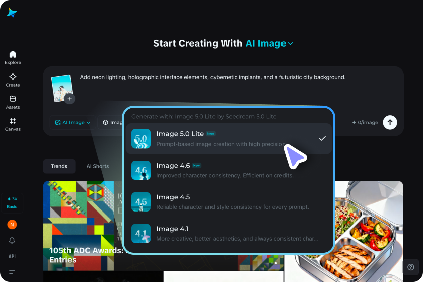 Generate a cyberpunk portrait with Seedream 5.0
