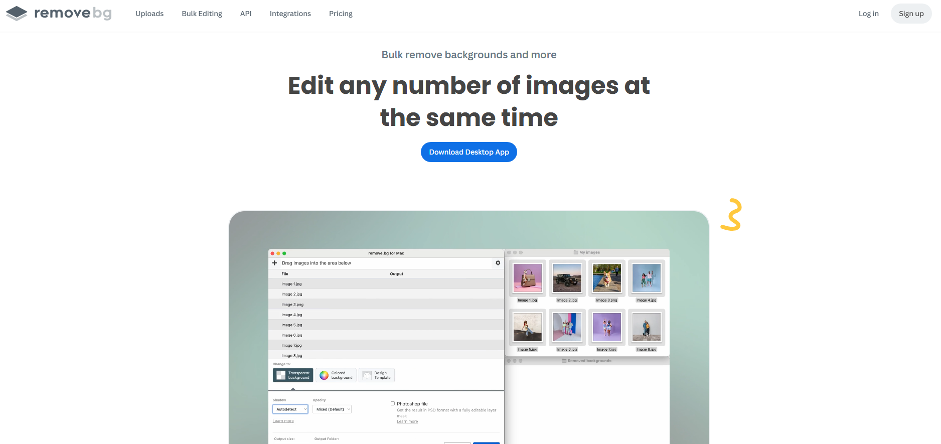Remove.bg käyttöliittymä