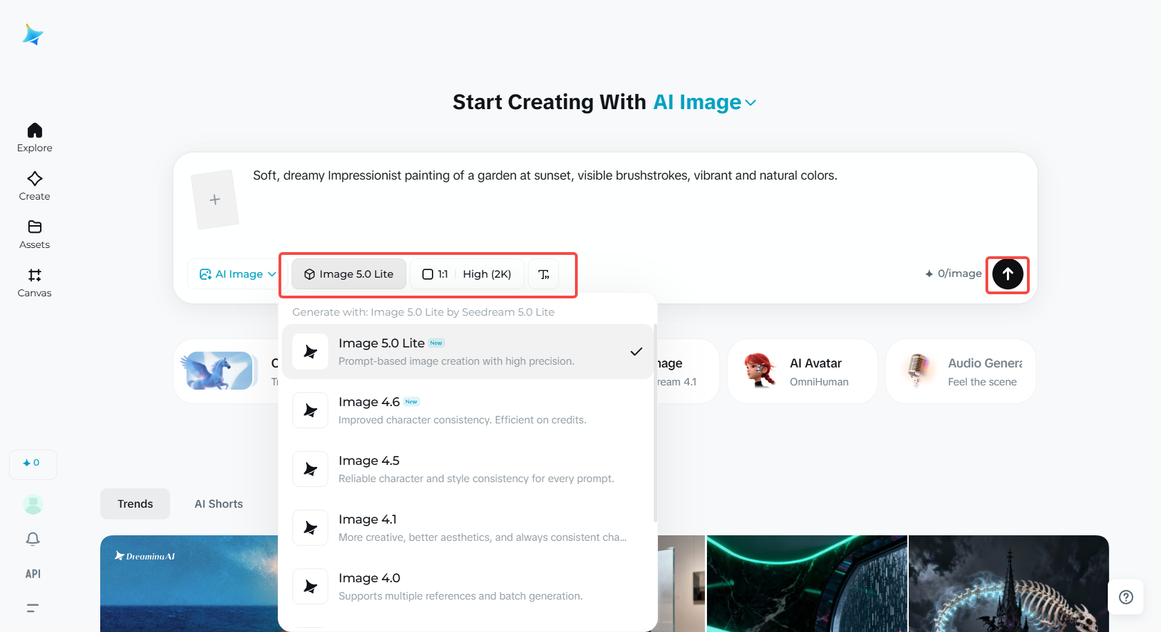 Choose image 5.0 model