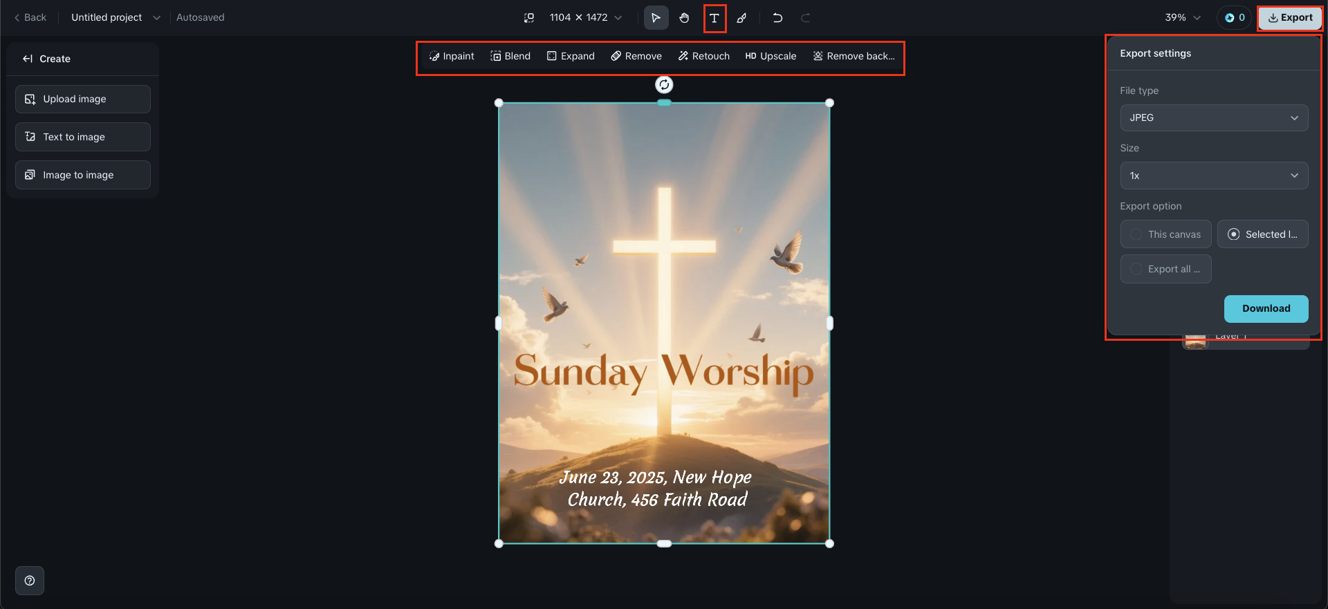 background church flyer design